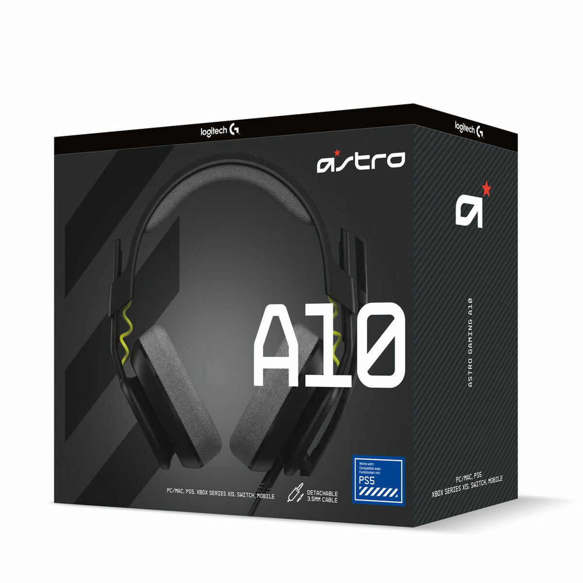 Spelheadset med mikrofon Logitech A10 Black