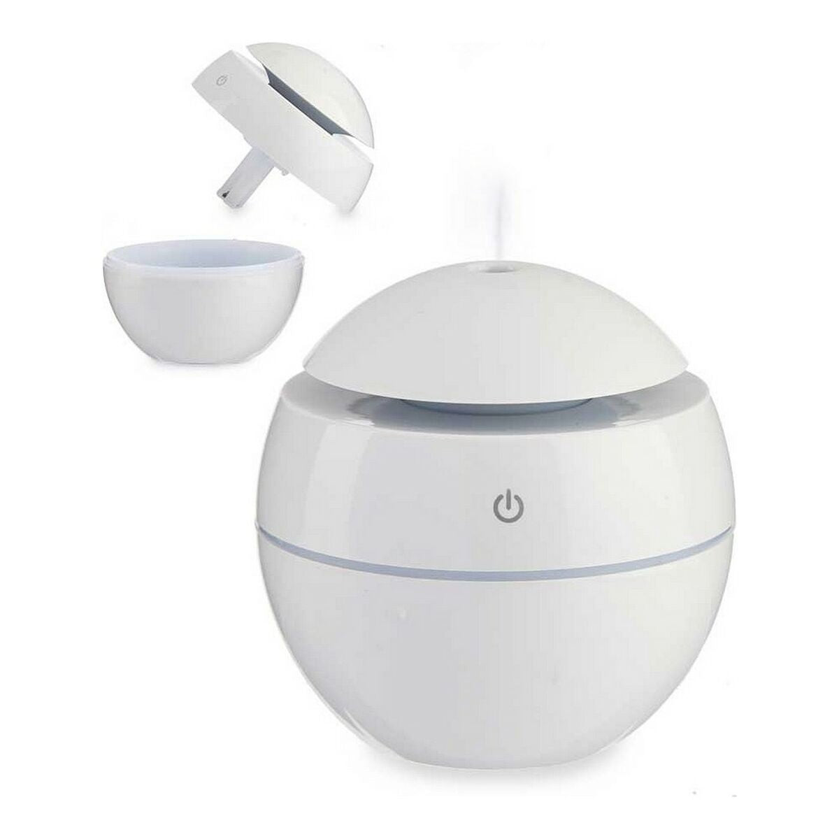 Aroma Diffuser Humidifier with Multicolour LED White Plastic (130 ml)