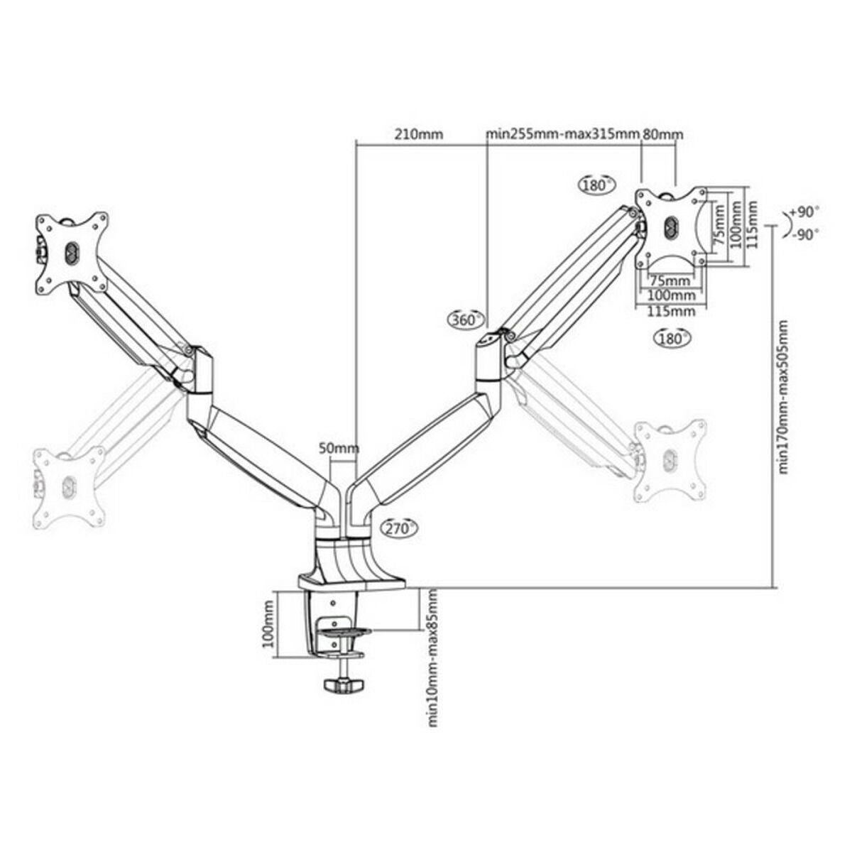 TV Mount TooQ DB3132TNR-S Silver