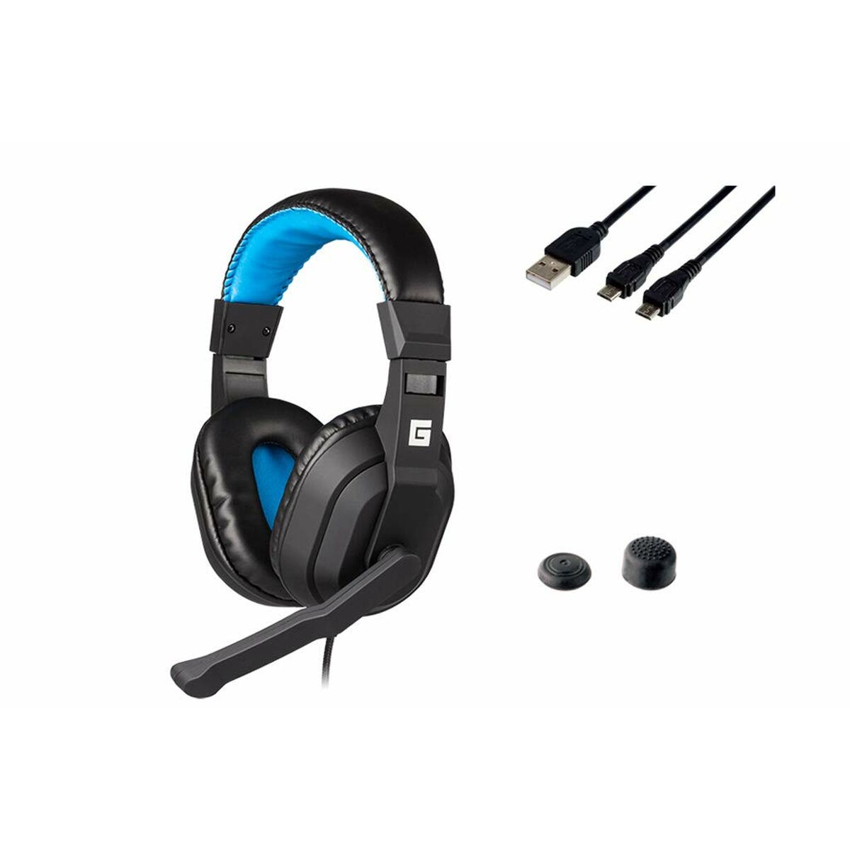 Gaming Headset med mikrofon Indeca startpaket Svart/Blå