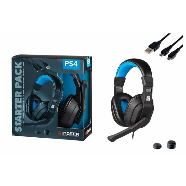 Gaming Headset med mikrofon Indeca startpaket Svart/Blå