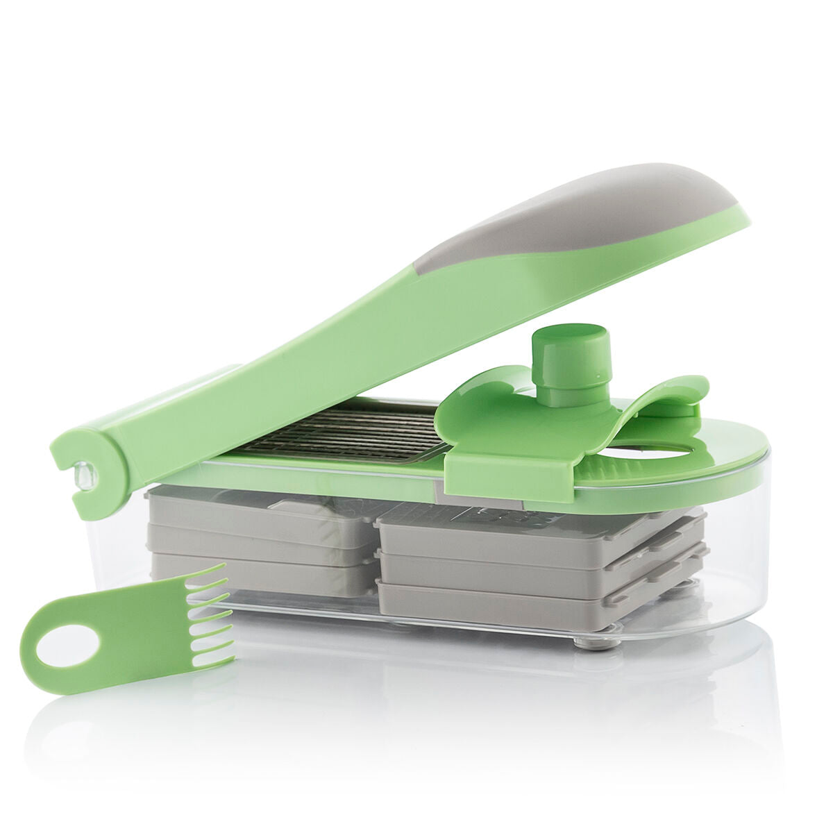 7 in 1 vegetable cutter, grater and mandolin with recipes and